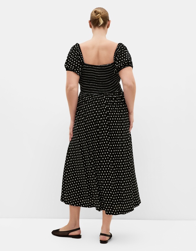 City Chic - Abbie Short Sleeve Spot Print Maxi Dress