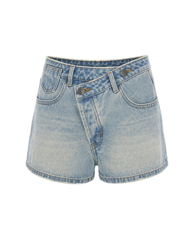 THE TALES - Cross Over Slouch Denim Shorts