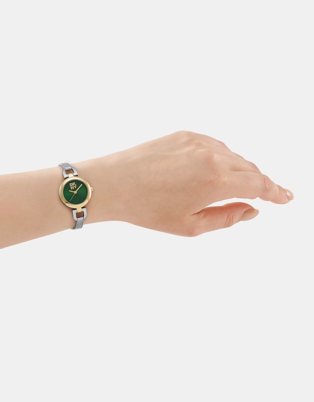 DKNY - Milanese Two-Tone 26mm Green Dial Womens Watch