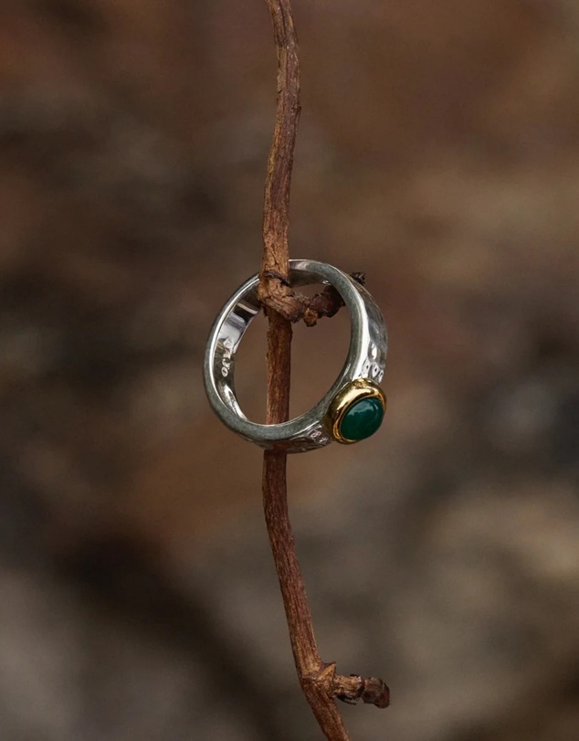 Najo - Solace 2-Tone Green Onyx Ring