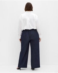 City Chic - Plus size Alissa Side Stripe Denim Pant - dark wash