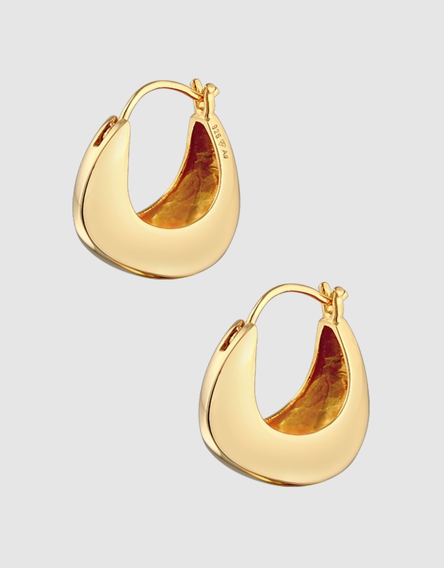 Elli Jewelry - Chunky Hoop Earrings in Gold-Plated 925 Silver
