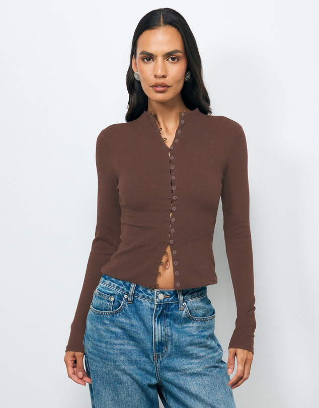 AERE - Aurelie Buttoned LS Top