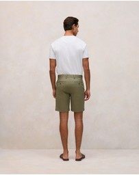Trenery - Cotton Twill Chino Short in Hunter Green