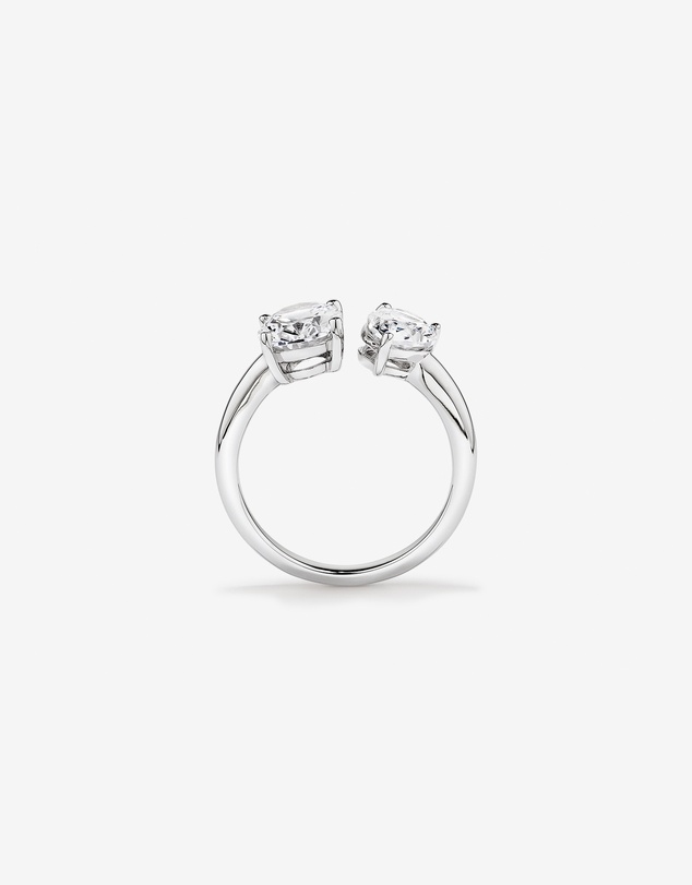 Michael Hill - Pear and Oval Shape Cubic Zirconia Toi Et Moi Ring in Sterling Silver