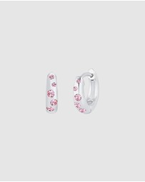 Elli Jewelry - Earrings Kids Creole Crystals 925 Sterling Silver