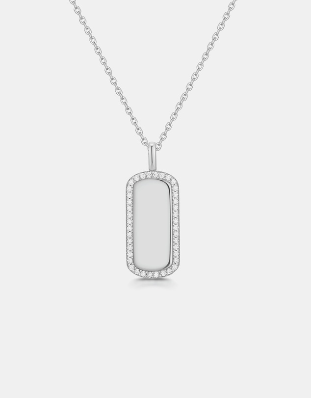 Ania Haie - Ania Haie Silver Sparkling Tag Necklace
