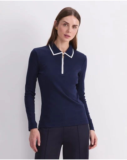 Sportscraft - Lucy Cotton Quarter Zip Top