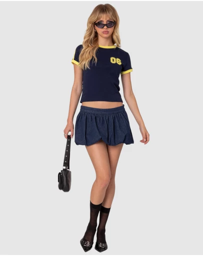 EDIKTED - Denim Bubble Micro Skort