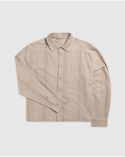 Percival - Leland Cuban Boxy Long Sleeve Shirt