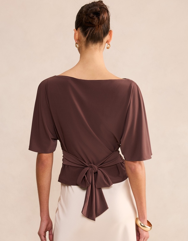 Forever New - Paige Flutter Sleeves Tie Back Top