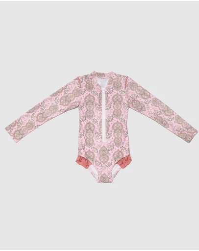 Olga Valentine - Long Sleeve Zip One Piece Swimsuit 