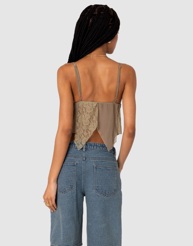 EDIKTED - Patchwork Lacey Mesh Top