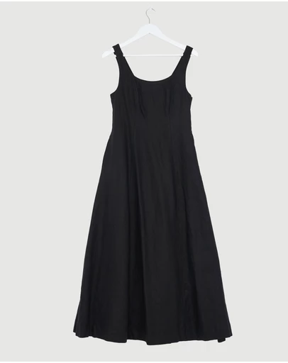 Revibe - Repaired AERE Fern Linen Maxi Dress - AU 10