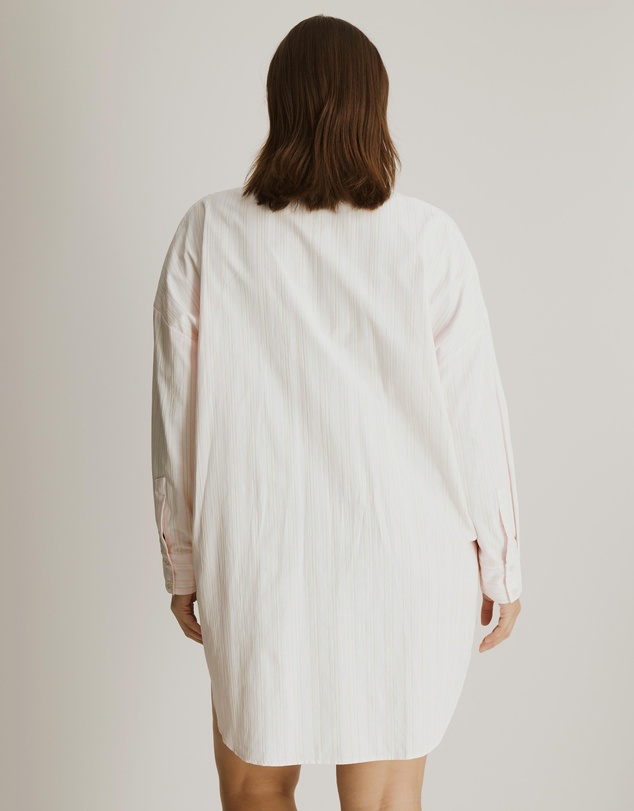 Atmos&Here Curvy - Eve Cotton Stripe Sleep Shirt