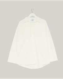 Revibe - Repaired Minima Esenciales Raine Cotton Shirt With Wide Cuffs - AU 8