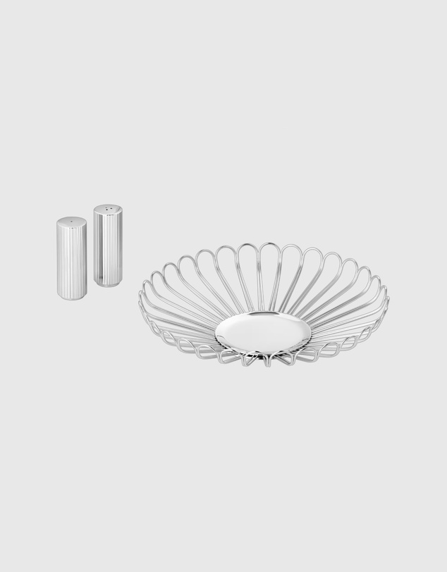 Georg Jensen - Bernadotte Bread Basket and Sault & Pepper Shakers Set