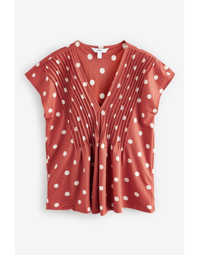 NEXT - Pintuck V-Neck Top