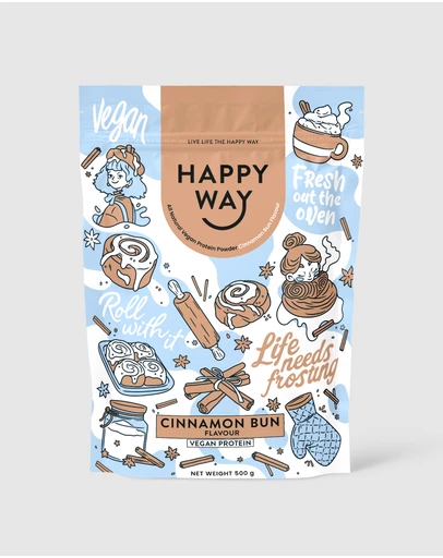 Happy Way - Cinnamon Bun Vegan Protein Powder
