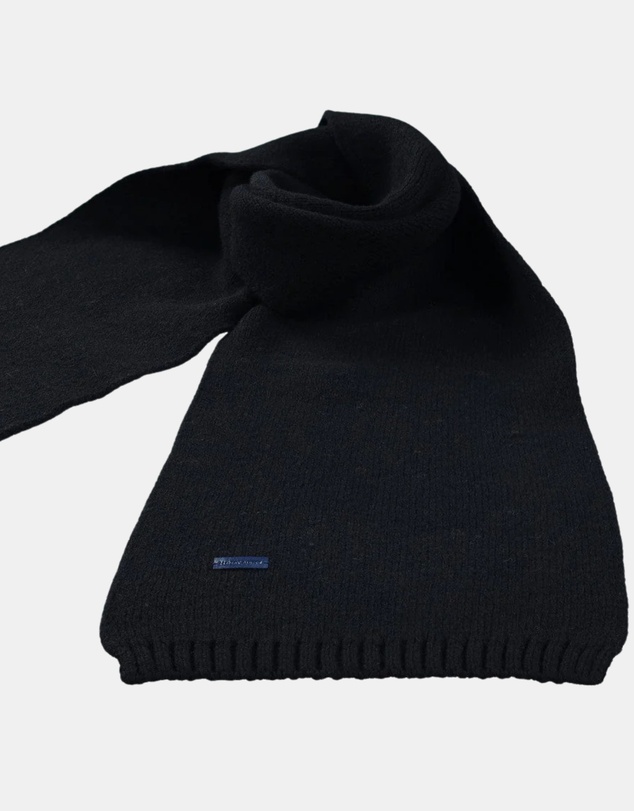 Henry Bucks - HENRY BUCKS Merino Wool Scarf BLACK