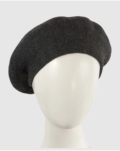 Max Alexander - European Made Charcoal Soft Wool Beret