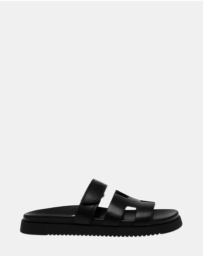 Steve Madden - Mayven-Cn Black Action Leather Sandals