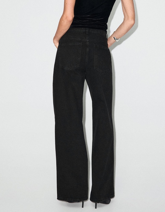 M.N.G - Wide-Leg Mid-Rise Jeans With A Crossover Waistband