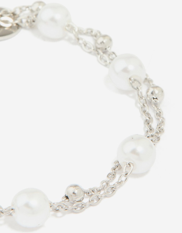 Lovisa - Waterproof Stainless Steel Pearl & Ball Layered Bracelet