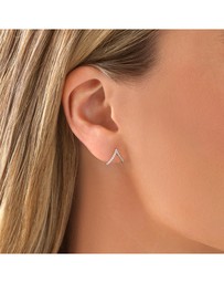 Michael Hill - Chevron Stud Earrings with 0.17 Carat TW of Diamonds in Sterling Silver