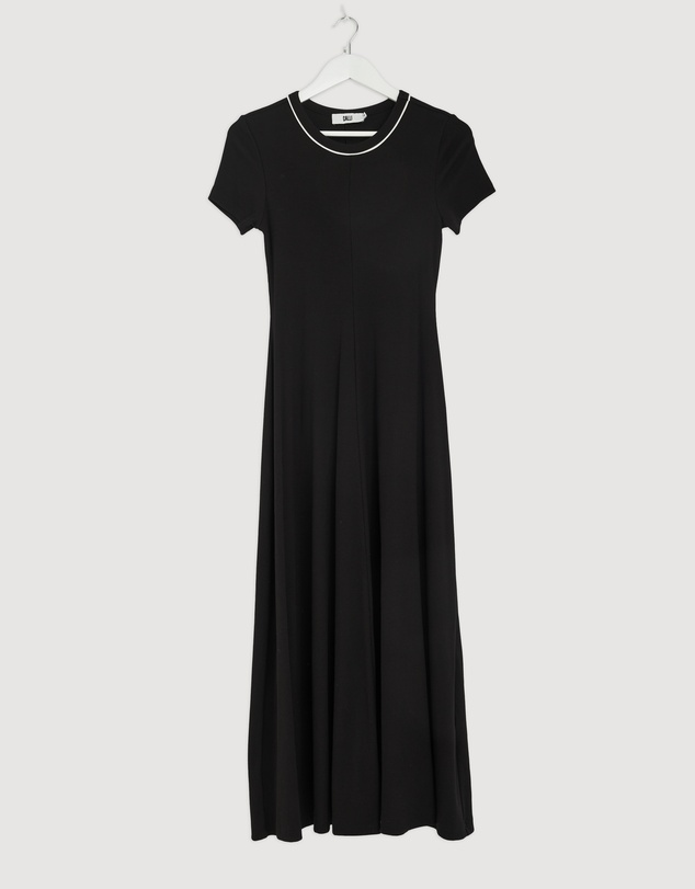 Revibe - Repaired Calli Taylor Rib Tee Midi Dress - AU 10