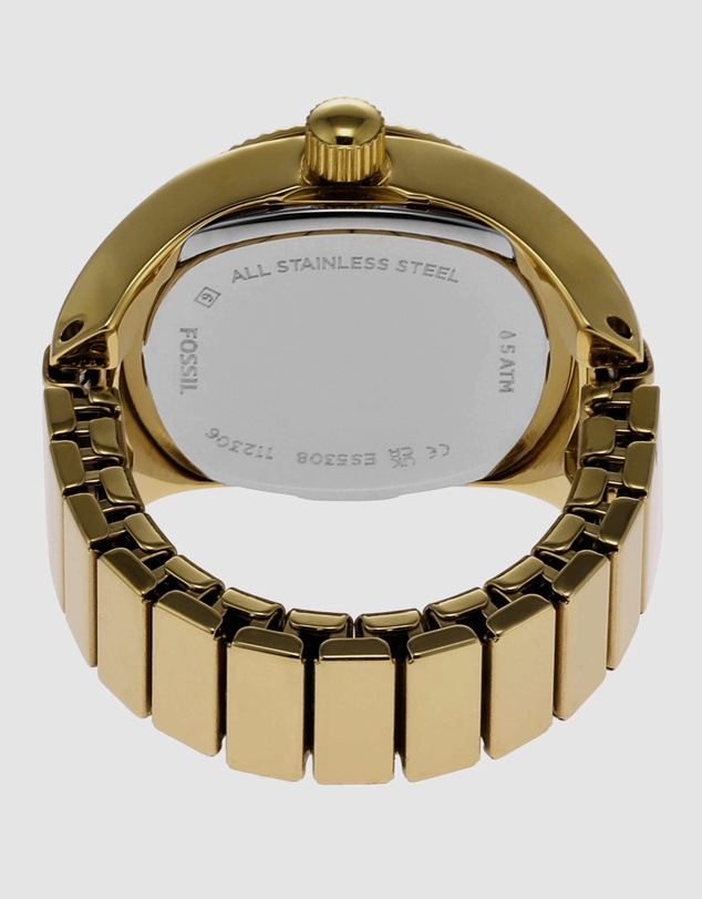Fossil - Gold Tone Analogue Ring Watch