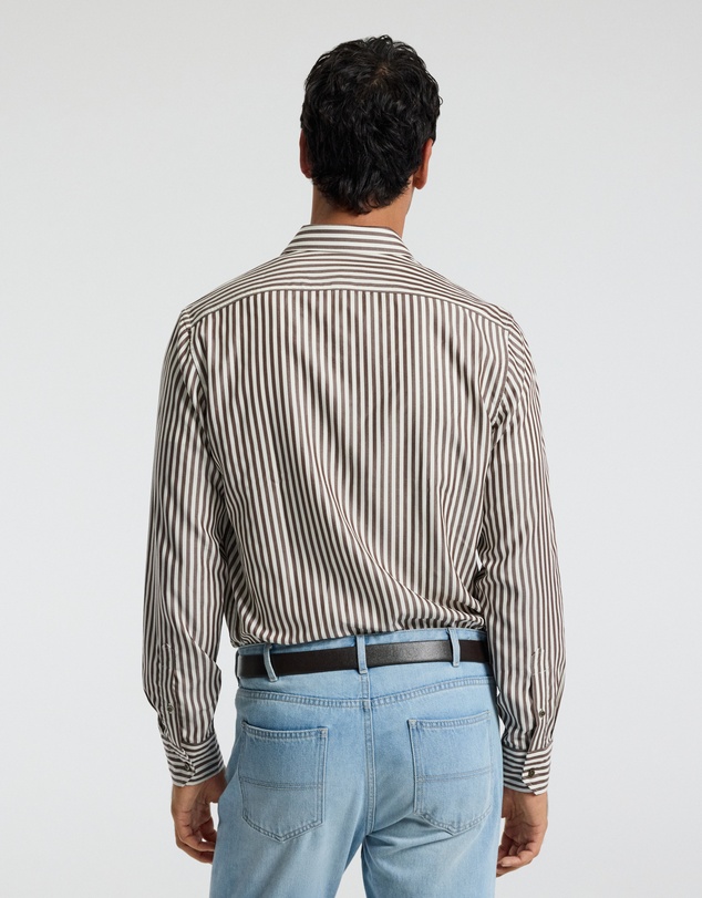 Calibre - Fluid Stripe Shirt Chocolate