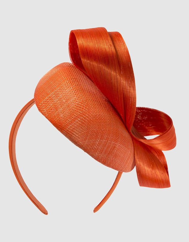 Max Alexander - Orange Pillbox Racing Fascinator