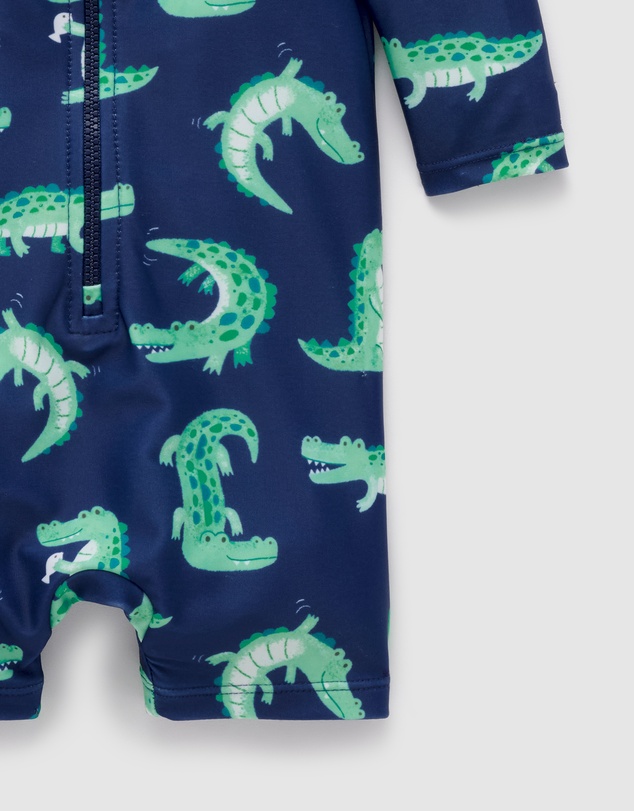 Purebaby - Printed Long Sleeve Rashie Sunsuit- Kids-Babies