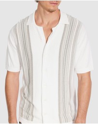 Tarocash - Brycen Stripe Knit Polo Shirt