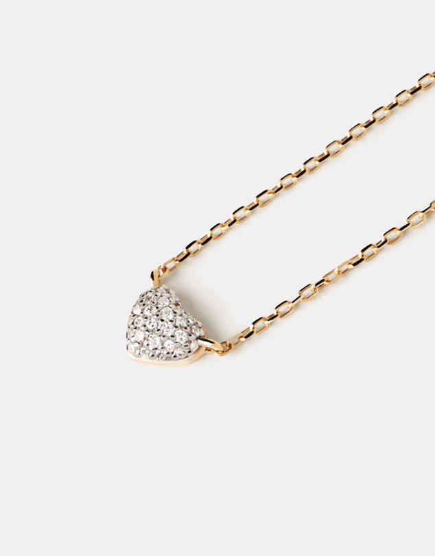 PDPAOLA - Diamonds and Gold Heart Solitary Necklace