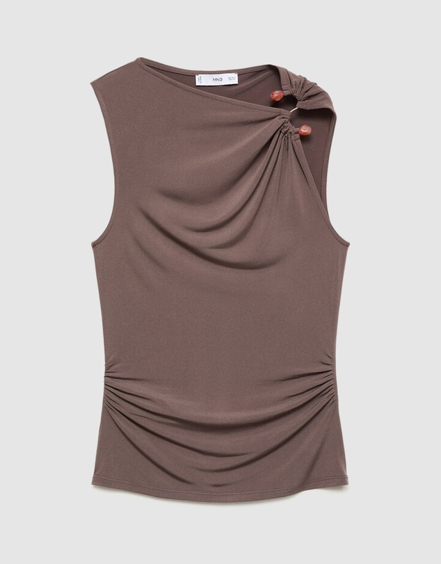 M.N.G - Gathered Top With Jewel Detail