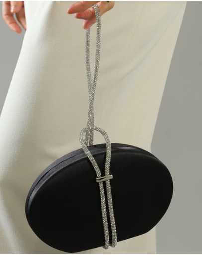 Morgan & Taylor - Celeste Satin Clutch in Black