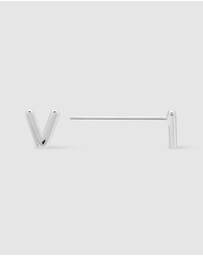 Wanderlust + Co - Alphabet Bubble Silver Stud Earrings - Letter V