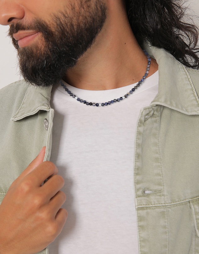 Kuzzoi - ICONIC EXCLUSIVE - Agate Beads Necklace with Sterling Silver Elements
