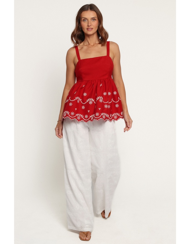 Petal & Pup - Mylena Peplum Top - Red