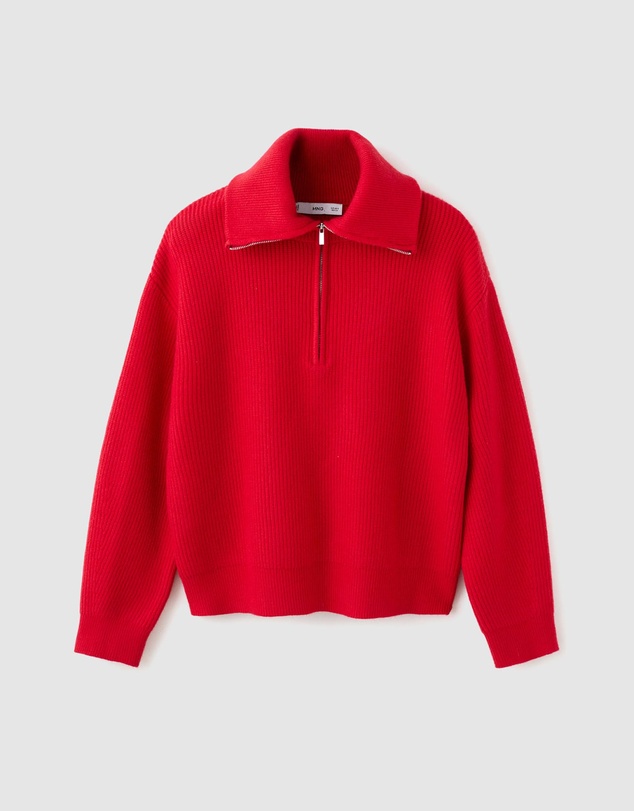 M.N.G - Sweater With Contrasting Zip Collar