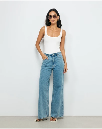 AERE - High Rise Wide Leg Jeans