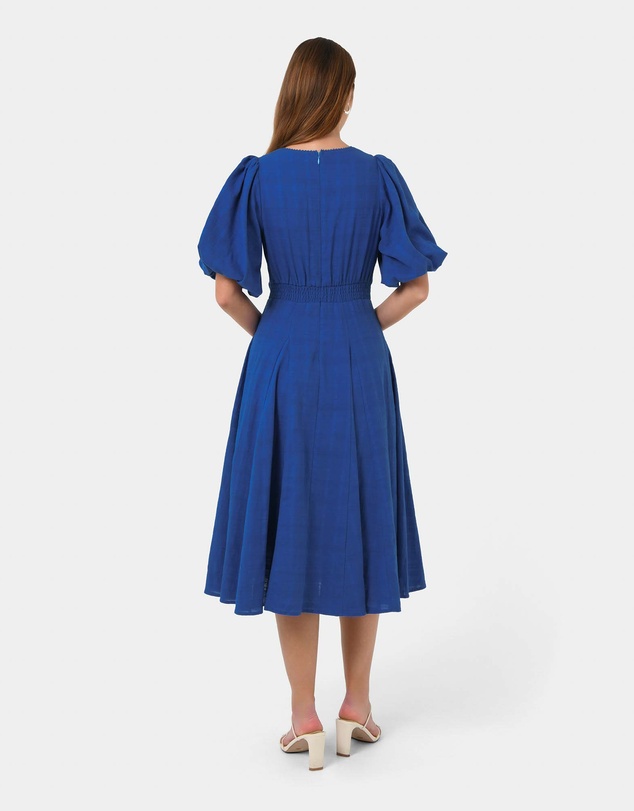 Forcast - Iris Puff Sleeve Midi Dress