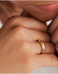 Elli Jewelry - Ring Band Ring Chunky Modern in 925 Sterling Silver Gold Plated