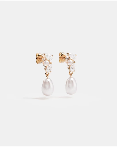By Charlotte - Moments in Time Pearl Drop Earrings