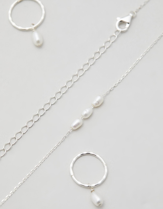 SAINT VALENTINE - The Mini Pearl Duo Set - Silver