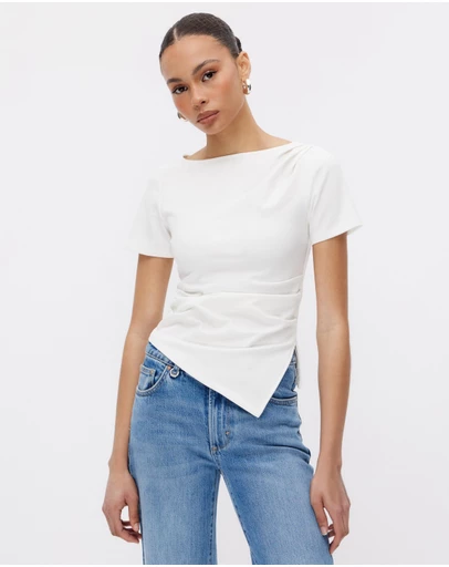 Minima Esenciales - Eliana Draped T-Shirt