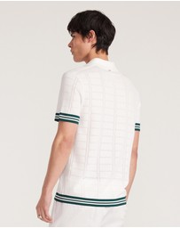 Calibre - Patterned Mesh Tech Knit Shirt Ivory