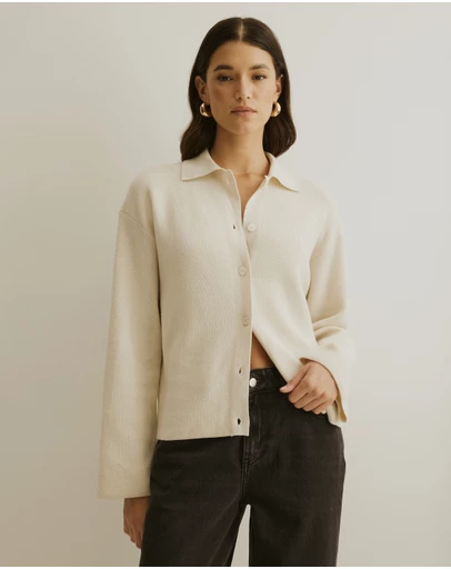Atmos&Here - Jay Relaxed Rib Cardigan